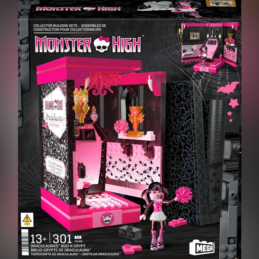 *SOLD DO NOT BUY*. Mega Monster High Draculaura’s Boo-k Crypt Building Set - Picture 7 of 15